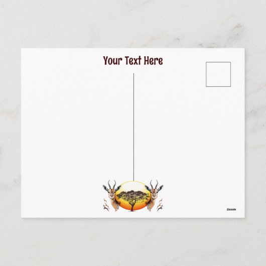 gazelle afrikaanse antilope wild dier feestdagenkaart (Achterkant)