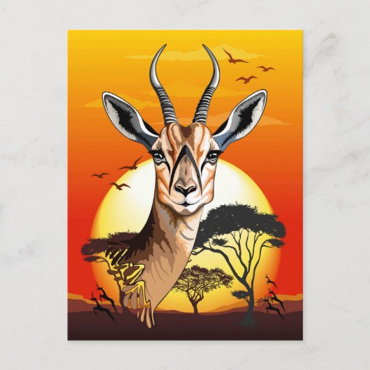 gazelle afrikaanse antilope wild dier feestdagenkaart (Voorkant)