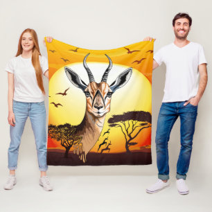 gazelle afrikaanse antilope wild dier fleece deken