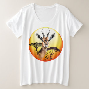 gazelle afrikaanse antilope wild dier grote maat t-shirt