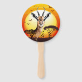 gazelle afrikaanse antilope wild dier handwaaier (Achterkant)