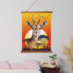 gazelle afrikaanse antilope wild dier hangend wandkleed