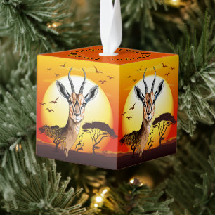 gazelle afrikaanse antilope wild dier kubus ornament