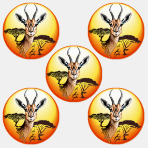 gazelle afrikaanse antilope wild dier labels
