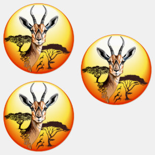 gazelle afrikaanse antilope wild dier labels
