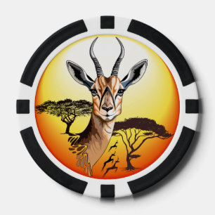 gazelle afrikaanse antilope wild dier poker chips