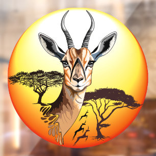 gazelle afrikaanse antilope wild dier raamsticker