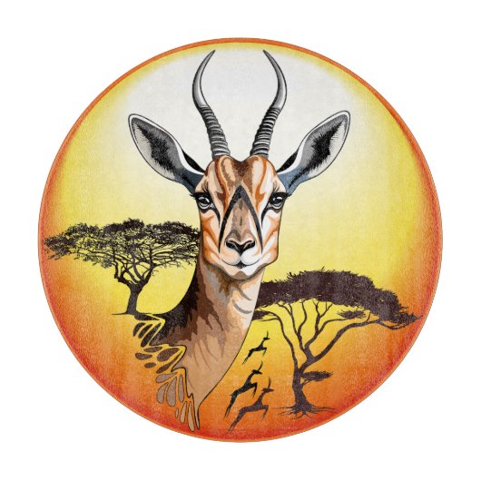 gazelle afrikaanse antilope wild dier snijplank (Voorkant)