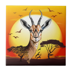 gazelle afrikaanse antilope wild dier tegeltje