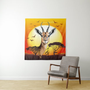 gazelle afrikaanse antilope wild dier wandkleed