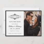 [GAZELLE] Elegante zwart-wit monochrome bruiloft Save The Date (Voorkant)
