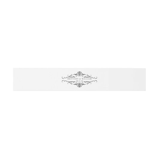 [GAZELLE] Elegante zwart-wit monochrome bruiloft Uitnodigingen Wikkel (Vlak)