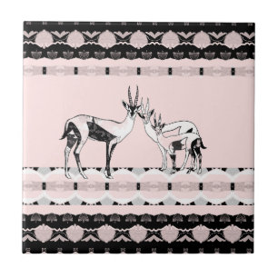 Gazelle Familie Art Deco Decoratief Tegeltje