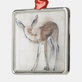 Gazelle Fawn Metalen Ornament (Links)