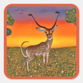 Gazelle in de schemering vierkante sticker (Voorkant)