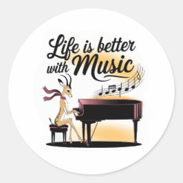 gazelle piano ronde sticker