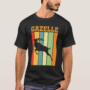 Gazelle Shadow Silhouette in retrokleuren T-shirt