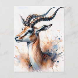 Gazelle Waterverf Portret Briefkaart
