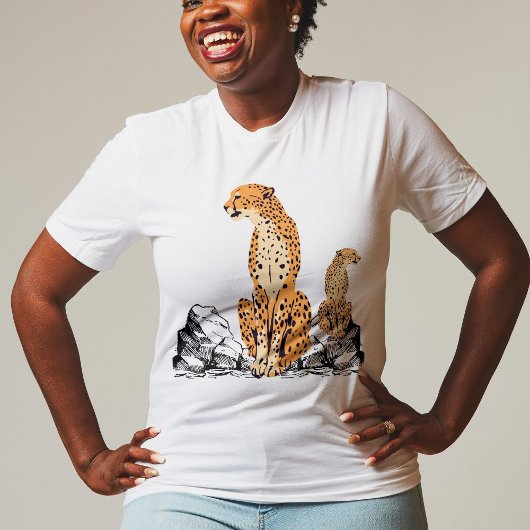 Gazing Leopard Vrouwen Mannen Wit T-shirt