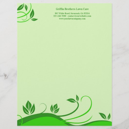 gazon care landschapsarchitectuur briefhoofd (Voorkant)