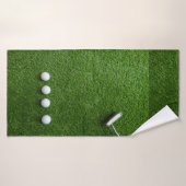 Gazon de golf avec ballons de golf (Serviette de bain)