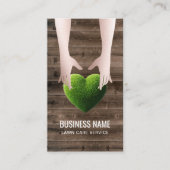 Gazon & Landscaping Service Grass Heart Barn Wood Visitekaartje (Voorkant)