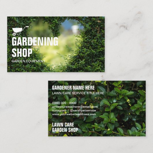 Gazon Verzorging Tuinieren Gras Maaien Dienst Visitekaartje (Voorkant / Achterkant)
