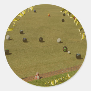 Gazonkommen 2024 gouden munt, ronde sticker