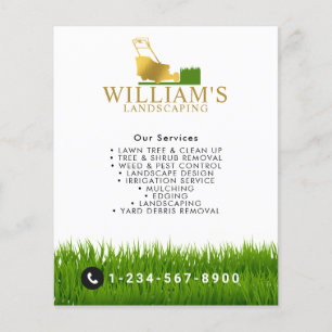Gazonmaaibedrijven, Lawn Care Gold Logo Flyer