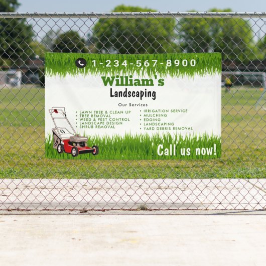 Gazonmaaien Snijservices, Verzorging van gazons Spandoek (Insitu)