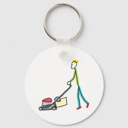 Gazonmaaier Stickman Sleutelhanger (Voorkant)