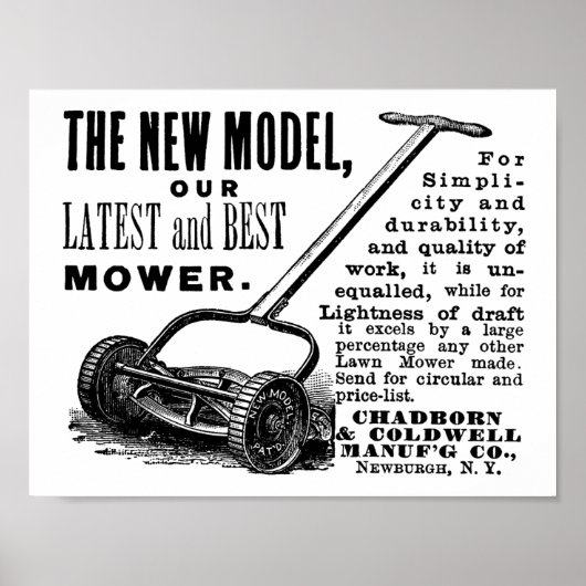  gazonmoweradvertentie poster (Voorkant)