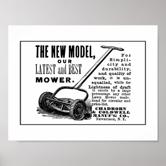  gazonmoweradvertentie poster (Voorkant)