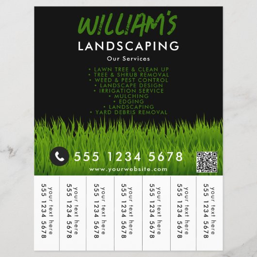Gazonverzorging Landscaping Mowing Tear Off Strips Flyer (Voorkant)