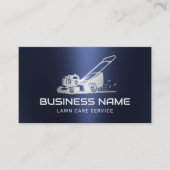 Gazonverzorging & Landscaping Zilveren Maaier Logo Visitekaartje (Voorkant)