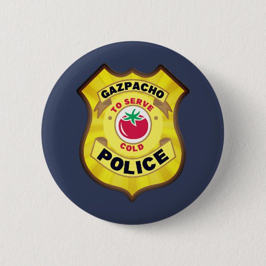 Gazpacho Police Badge Ronde Button 5,7 Cm (Voorkant)