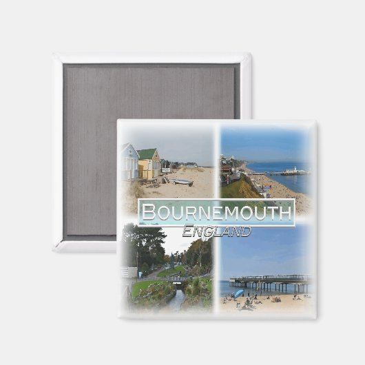 GB0156 Europa, Engeland, Bournemouth, koelkast Magneet (Voorkant / Achterkant)