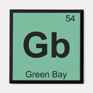 Gb - Green Bay Wisconsin Scheikunde Periodiek Syst Magneet