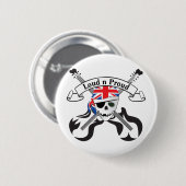 GB Scull en gitaren Ronde Button 5,7 Cm (Voorkant /achterkant)