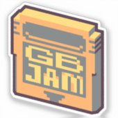 GBJam vinyl sticker - retro sticker voor gamedevs (Voorkant)