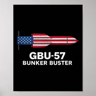 Gbu-57 Bunker Buster Amerikaanse Vlag 4 Juli Tan Poster