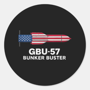Gbu-57 Bunker Buster Amerikaanse Vlag 4 juli Tan Ronde Sticker