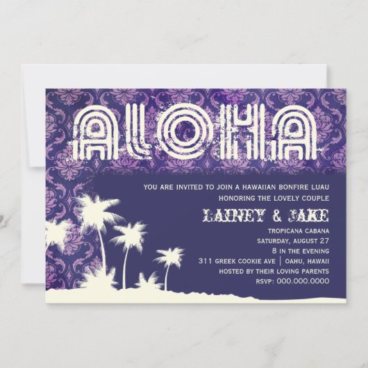 GC Aloha Luau Palm Paars Kaart (Voorkant)