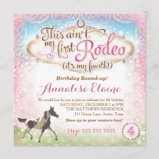 GC Dit is niet mijn eerste Rodeo 4th Birthday Kaart