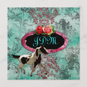 GC Eclectisch Damask Horse Turquoise Kaart