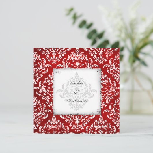 GC Erika Damask Ruby Red Kaart (Staand voorkant)