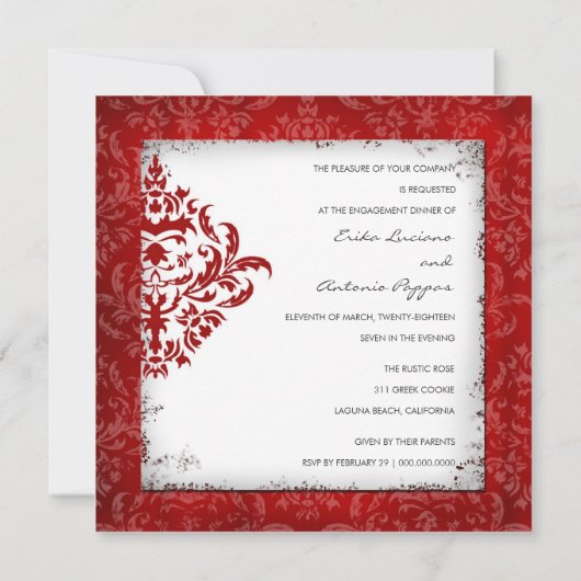 GC Erika Damask Ruby Red Kaart (Achterkant)