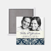 GC | Erika  Damask Save the Date Navy Magneet (Voorkant / Achterkant)