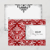 GC | Erika Vintage Ruby Red Damask RSVP (Devant / Derrière)