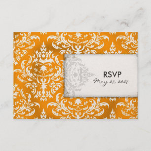 GC   Erika Vintage Turquoise Damask RSVP Golden me Kaartje